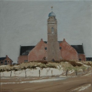 Kerk Katwijk - kaal (40 x 40 cm) 2010